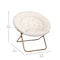Flash Furniture Gwen 38" Oversize Portable Faux Fur Folding Saucer Moon Chair for Dorm and Bedroom, Ivory Sherpa/Soft Gold Frame FV-FMC-025-IV-SGD-GG - alternate 4